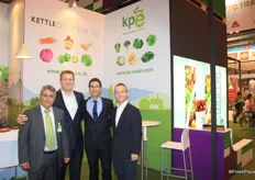 The team of Kettle Produce. Juan Manuel Ruiz Garcia, Alan Wallace, Juan Manuel Ruiz Soler and Chris Orr. The supply of vegetables from Kettle Produce Ltd isn’t confined to Scotland. In 2003, Kettle Produce Espána SL was formed as a joint venture based in Murcia, Spain. There are also several strategic supply partnerships with major growers in England, France, Spain and Portugal. In total, there are over 6,000 hectares of crops grown across the UK and Continental Europe.