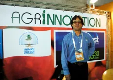 Francisco Torres from Bajo Riego at the innovation pavillion.