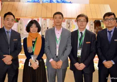 Poleha is part of the Hongdian Group and an expert in fresh produce packaging. From left to right, Yang Peng, the Managing Director of Poleha, Zhou Wei, Wei Qi Heng, the vice managing director, Mikihiko Kawamura of Japanese company AZ specialised in material design and Zhang Fan