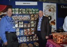 Bill Litvin and Gregory Sagan from Giorgio Fresh proudly showing their display of mushrooms.