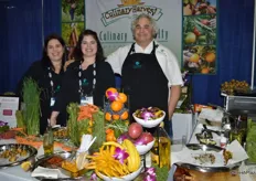 Lots of specialty fruits available on display at the Culinary Specialty booth. From left to right: Lisa Palmisano-Rilho, Matty Meehan and Richard Leibowitz.
