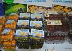 Goldenberries and goldenberries with husk as well as rambutans on display at the HLB Specialties booth.