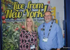 Molly Zingler and James Allen with the New York Apple Association.