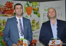 Stephen Cowan and Steve Zaccardi with Mucci Farms showing Blended Flavours and Tomato-X.