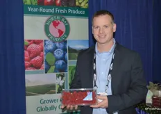 Nick Osmulski with North Bay Produce showing raspberries.