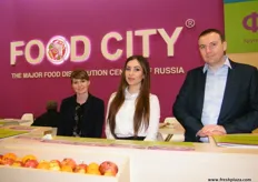 Irina, Natalia and Artem of the Food City, Russia. The company is the largest wholesale food distribution center in Russia occupying a land plot with the area of 91 hectares.