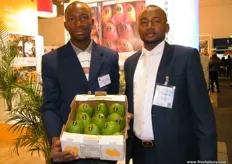 "General Manager Bougoum Issaka with Commercial Director Hassane Diallo of "Agence Pour La Promotion des Exportations du Burkina Faso (CBI stand)"