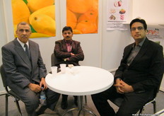 Secretary General Mohammad Khan (PFVA), Sameer Rah (FA International) and Saleem Sadruddin (Sadruddin and Co.) at the Pakistan Pavilion