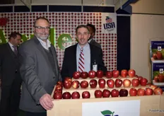 James Allen, President and CEO of the New York Apple Association and Kurt Gallagher from USA Apples at the USA Apple stand.