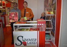 Highlighting Ambrosia apples at the B.C. group stand, (from left to right), from Summerland, Ranbir Kambo- Director and Nick Ibuki- Operations Manager.