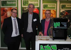James Clayton, Dirk Garos and Paul Coleman with the ripening equipment from Restrain.