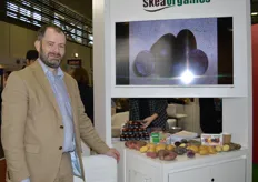 Andrew Skea at Skea Organics with his range of heritage potato seed.