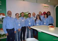 Sakata were giving special attention to the pink tomato this year as its popularity grows through Europe. Also in the selection were butternut squash, Bimi and Piel de Sapo melon. The team at the very busy Sakata stand, left to right: Johan Pfeifer, Marion Guerrin, Alberto Alapont, Dave Samuels, Kate Smart, Elodie Anton, Basile De Bary, Klaudia Horlop and Juan Carlos Salas.