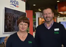 Sophie Lock and Robert Burns at AHBD. Robert said that exports of British seeds had been average this year and that quality was good.