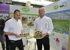 Avner Shohet and Uzi Teshuva from 2BFresh promoting their new pearl herbs. Different microvegetables in a trend packing.