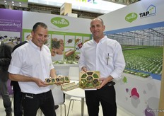Avner Shohet and Uzi Teshuva from 2BFresh promoting their new pearl herbs. Different microvegetables in a trend packing.