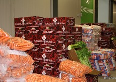 Celery and carrots forming part of the display for Gazzola Farms Pty Ltd (Stores 56, 58 and 60).