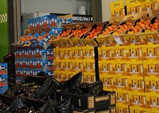 Tomatoes and eggplants on display at Kapiris Bros.
