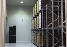 Inside one of the seven storage cool rooms, which all have a 1080 pallet capacity.
