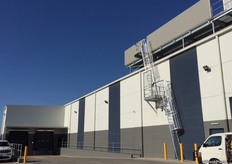 The delivery area, around the back of the main entrance.