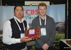 Bobby Rigor and Luke Scurich with CBS Farms, showing strawberries.