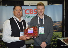 Bobby Rigor and Luke Scurich with CBS Farms, showing strawberries.