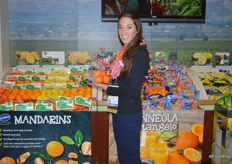 Joan Wickham with Sunkist showing Gold Nugget mandarins that are in season at the moment.