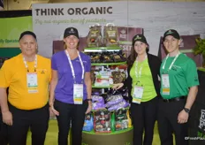 The team of EarthFresh proudly showing its Potatoes of the World display. From left to right Jim Sorichetti, Stephanie Cutaia, Lisa Kacur and Kevin Sorichetti.