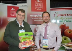 Tom O'Neill and David Knight representing Ontario Apple Growers. Tom is with the Norfolk Fruit Growers' Association and David is with Knights Appleden Fruit Ltd.