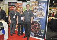 Tom Corah, Karley Raber and James Michael from NorthWest Cherries. Blooming is already looking beautiful after a hot summer and record snow in the mountains.