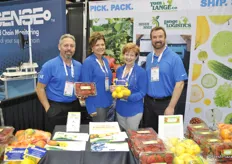 Paul Foster, Becky Wilson, Stephanie Hilton and Jeff Baskovich from Tom Lange promoting the organic citrus and strawberries.