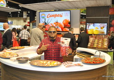 Chef Roger Mooking shows the Sweet Twister, the packaging has his image and recipes on it