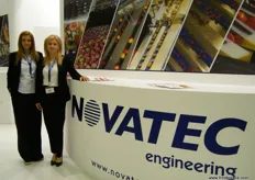 Erofili Nomikou (l) with Vice Chairman of Novatec Evangelia Panagopoulou; a specialized and innovative company for post harvest solutions, with almost 20 years of adeptness in research, design, manufacture, supply and maintenance of equipment and machinery for sorting, grading and packaging of fresh fruits and vegetables.