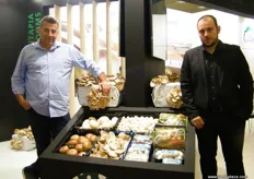 Chronis and Sakis Kechagias of Kechagia Mushrooms; the company imports new varieties of mushrooms from European countries such as The Netherlands, Poland and Italy.