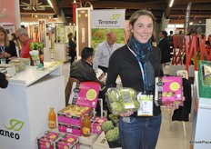 Maëlle Olive from Terraneo. They have small artichokes with QR code on the label to provide recipes. The small artichoke is easier to cook and for more modern recipes. ALso they have Douce de Garrigue, an early potato which is placed with vegetables at the retailer.