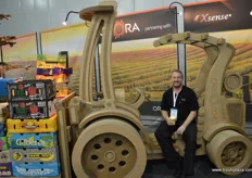 A forklift made from cardboard.