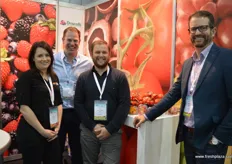 Kylie McKnight, Ben franklin, Paul Butterworth and Micheal Engelman at the Costa stand. The tomatoes are from Guyra in northern NSW and are sold under the Blush brand.