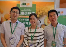 Shanghai's Jiuye is a supply chain management company. On the photo are Wang Hao, Luo Yu Han and Sun Yafei.