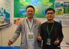 Sales manager Zheng Tao Tao of Zhejiang Hengji Plastics, to the right, together with Yan Xing.