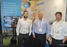 Chris Everitt , David Buys and Gavin Reeve from Compac promoting the Spectrim grading machine, especially for the UK apple market.