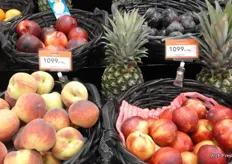 Prices for seasonal fruit are not to be sniffed at. Peaches and nectarines cost 7.92 euro per kilogram.