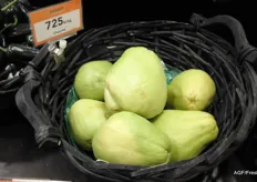 Exotics such as chayote can also be found at Hagkaup. Price: 5.20 euro for a kilogram.