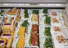 A wide range of frozen fruits and vegetables.