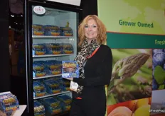 Sharon Robb with North Bay Produce proudly shows ready-to-eat blueberry snack packs that were launched last year.