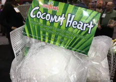 Sliced coconut hearts that are ready to drink