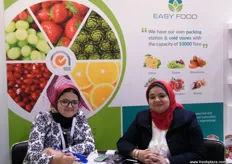 Marketing Coordinator Walaa Hassan and Vice President & Marketing Director Sahar Nasser of Easy Food (Egypt); an Egyptian company that offers a wide range of products such as citrus, strawberries and onions.