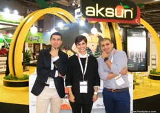 The soon to be married Yigit Aslan with Akin Soyleyen (right) and his wife; these three are known for their charms, they've promoted figs at the exhibtion.