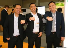 The men of Philippine Fresh Fruits Corporation (Davao) with the famous Duterte fist sign; Duterte is the 16th president of the Philippines who is known for being notorious in cleaning up the illegal drug activities of the country.