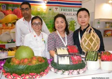 Nattapon (r) of Siam Fresh (Thailand) with his colleagues; Siam Fresh is a Thai exporter company and proud to present the highest quality products from Thailand .
