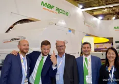 The team of MAF Roda, with in the middle Philippe Blanc, the company's CEO. To the right are Jean Christophe Couzin and Gai Wei, responsible for MAF Roda China. The company has an office in Yantai in the East of the country, and is active across China.
